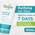 Simple Purifying Gel Wash 150ml – Oil Control Face Wash for Oily & Sensitive Skin - Image 2
