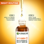 Garnier Vitamin C Brightening Night Serum 10% Pure Vitamin C – Dark Spot & Glow Serum - Image 2