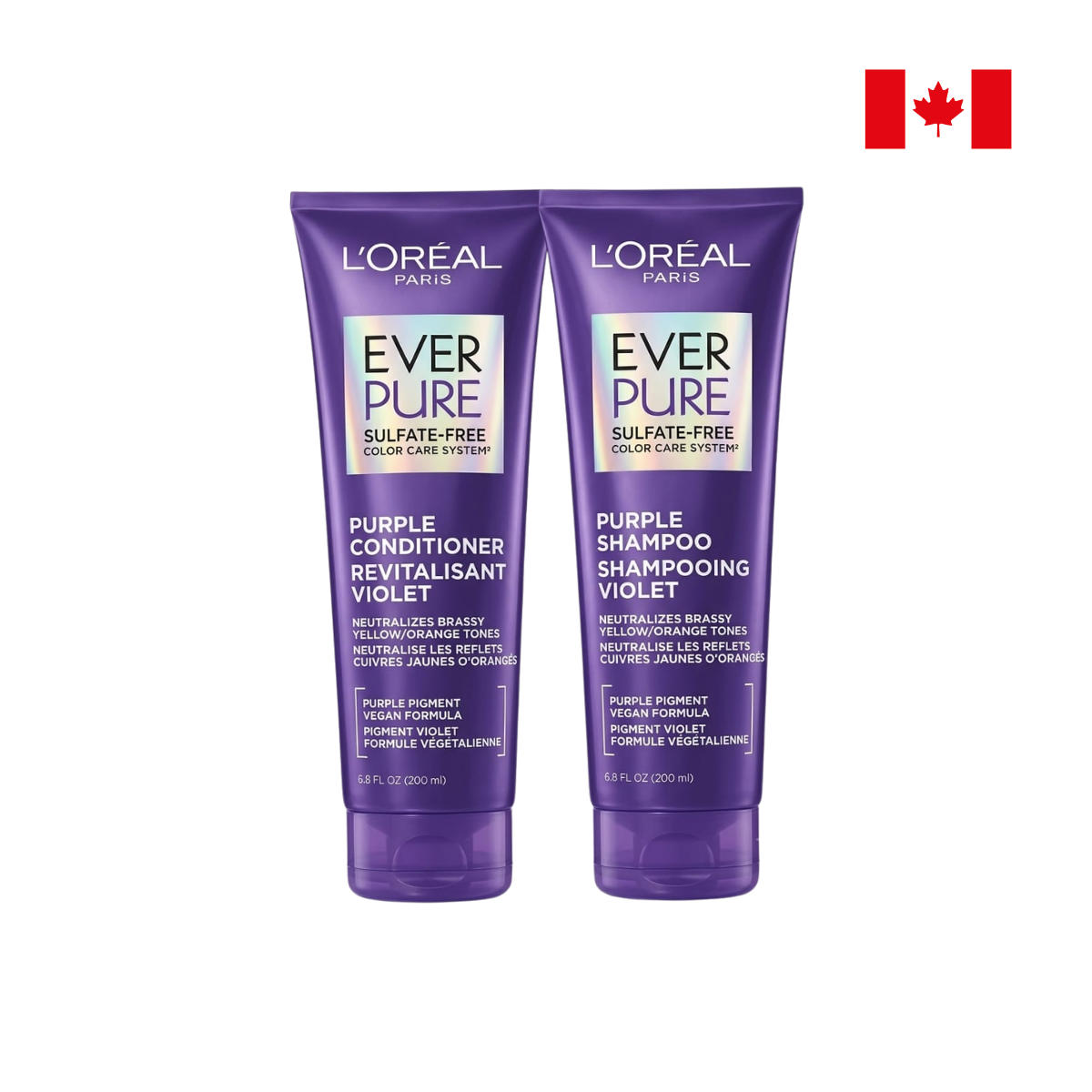 rdtuhtyijk L'Oréal Paris EverPure Purple Shampoo and Conditioner Kit – Sulfate-Free Anti-Brass Hair Care - Image 1